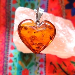 Amber Heart Necklace